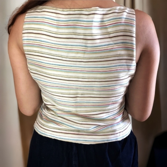 Vtg Linen/Silk Sleeveless Top - Picture 4 of 7